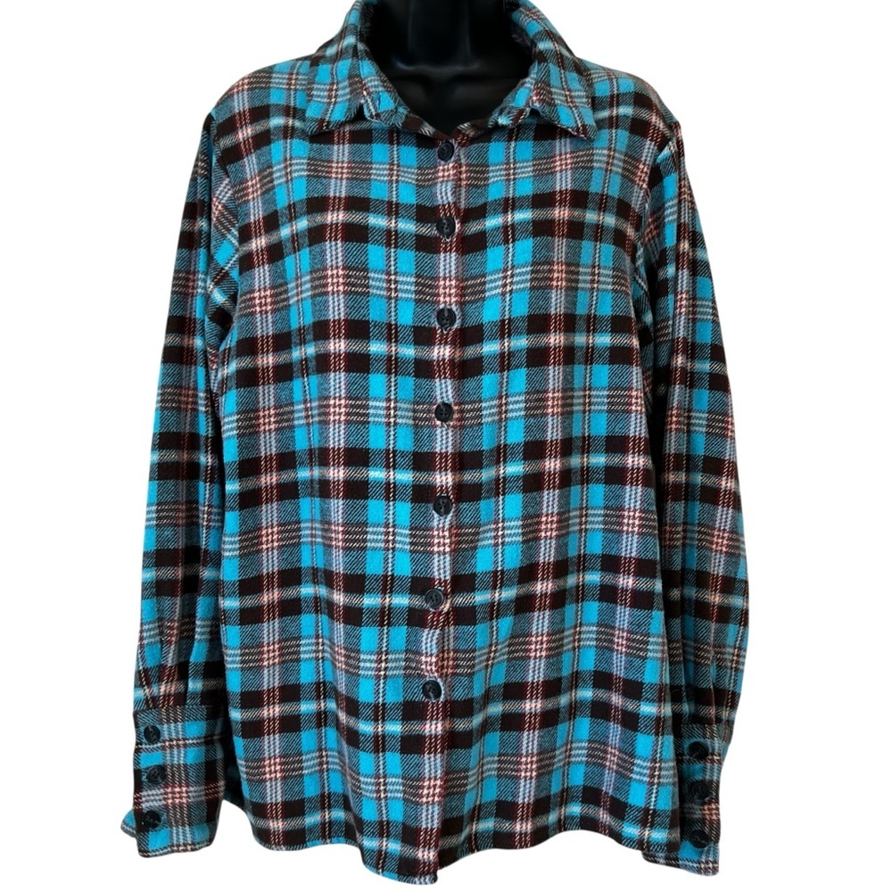 PRETTYLITTLETHING BABY BLUE
TARTAN CHECK FLANNEL SHIRT